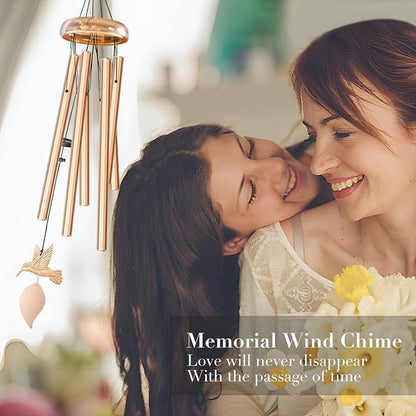 Wind Chimes for Outside, Hummingbird Memorial Wind Chimes Gifts, Windchimes Outdoors, Unique Sympathy Wind Chimes Gifts for Loved one Mom Dad, Home Garden Decor.