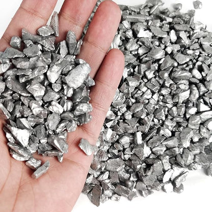 HappyFiller 3-7mm Candle Holder Mini Rocks,Vase Fillers Small Gravels Stones,Terrarium Succulent Planter Soil Cover Decor Pebbles,Aquarium Fishbowl Granule,Crushed Glass,Silver 0.81 LB