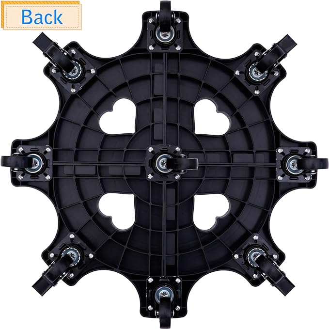 20 Inch Plant Caddy With Wheels - Heavy Duty Outdoor Indoor Rolling Plant Stand With Casters Black Plant Dolly Large Potted Planter Cart For Big Flower Pots Plants Pots, Heart Shaped Garden Pot Mover