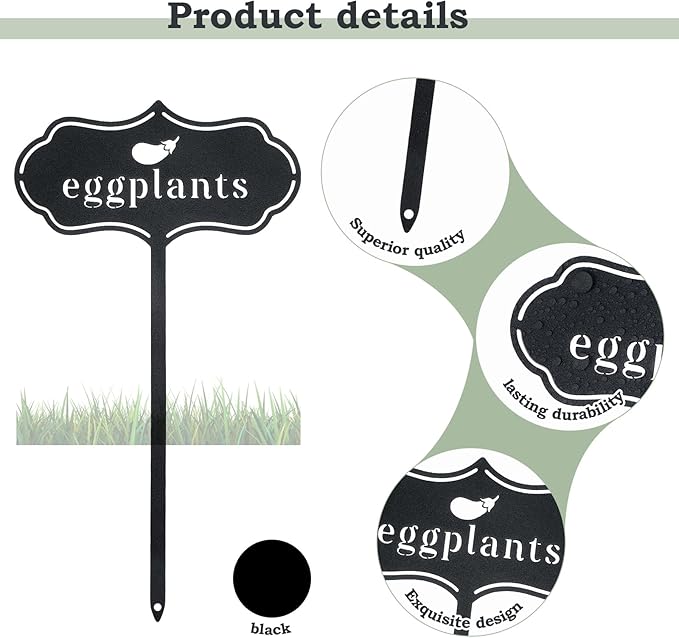 6 Pack Metal Seed and Plant Markers Garden Signs for Vegetables 8 Inch Waterproof Reusable Garden Label Stakes Tags with Names for Vegetable Indoor Outdoor Farmhouse Greenhouse