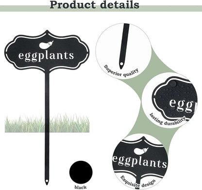6 Pack Metal Seed and Plant Markers Garden Signs for Vegetables 8 Inch Waterproof Reusable Garden Label Stakes Tags with Names for Vegetable Indoor Outdoor Farmhouse Greenhouse