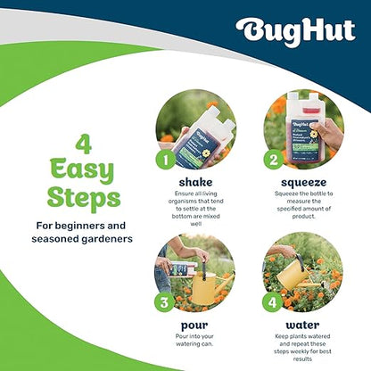 BugHut De-Stressor Plant Food - Natural Antioxidant for Healthy Growth and Protection - Liquid Antioxidant for Indoor and Outdoor Plants, Flowers, Vegetables - 16 fl oz, Makes 63 gallons