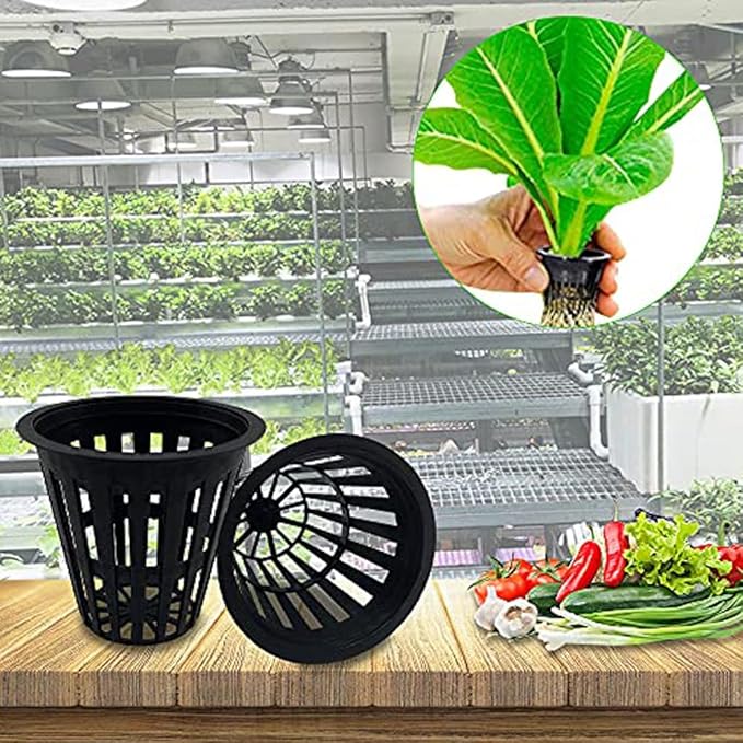 100 PCS 2 Inch Heavy Duty Net Pots, Slotted Mesh Hydroponic Cups for Garden, Plant Nursery Net Cups for Hydroponics and Aquaponics