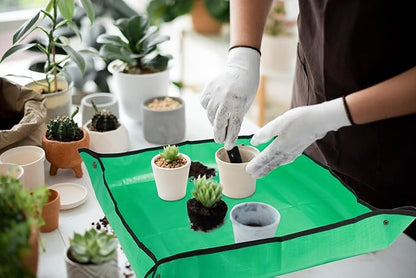 Azureblue 2 Pieces Pottng Mat Set, 26.8inch Plant Repotting Mat+30inch Potting Soil Mat for Indoor House Plants Repotting