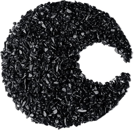 ZHIYUXI 1 lb Obsidian Crystal Chips Bulk Fish Tank Decorations Aquarium Rocks Gravel Vase Filler Stones Crystals for Candle Making Witch Kit Gravel for Plants Quartz Sand Gemstone Terrarium Supplies