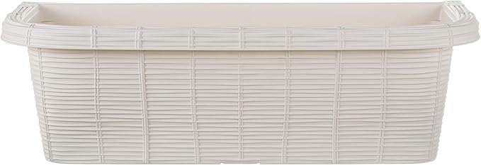 Apollo Exports International AP-30312 24" Adjustable Railing Planter, Ratan Look, White