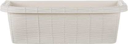 Apollo Exports International AP-30312 24" Adjustable Railing Planter, Ratan Look, White