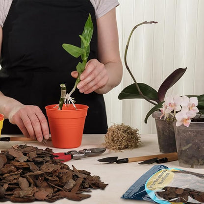Orchid Bark, Pine Bark for Plants Natural Mulch for Potted Plants, Wood Chips for Garden