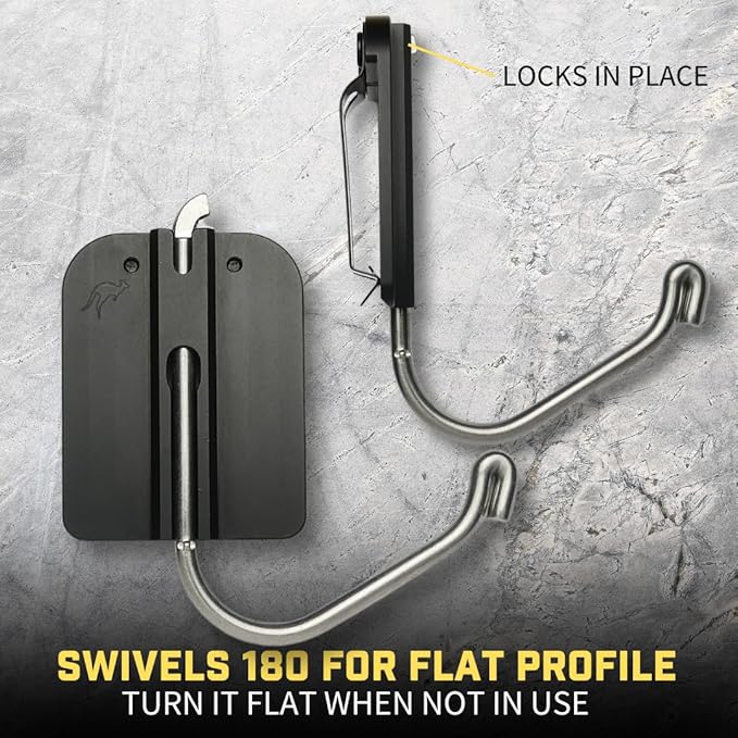 Holstery HookMaster | Tool Belt Utility Hook Holster - Heavy-Duty Steel Swivel Hook Holder - All Metal