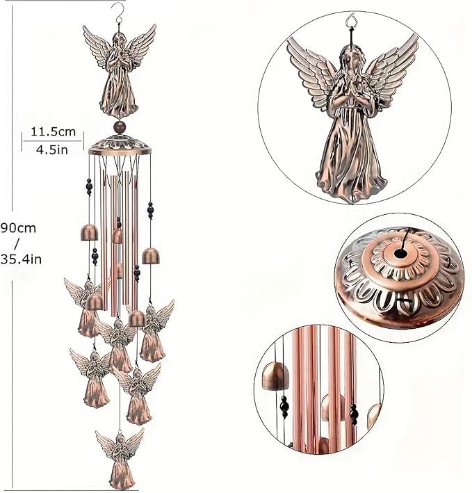 Angel Wind Chimes for Outside,Metal Windchimes,Angel Easter Gifts for Women/Men,Wind Chime Garden Decor Outdoor,Memorial/Housewarming/Birthday/Festival Gifts,Front Yard Decor