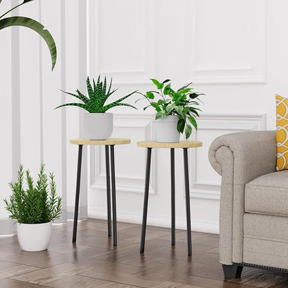 Plant Stand Indoor Outdoor: 2 Pack Indoor Plant Stand 20'' Convertible Multi-purpose Holder - Mid Century Modern Decor - Tall Plant Table for Living Room/Balcony/Garden/Patio