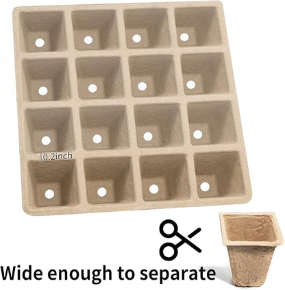 SYITCUN 320 Cells Seed Starter Tray, 20 Pack Biodegradable Seed Starter Kit, Peat Pots for Seedlings with 200 Plant Labels, 2 Seed Planting Tool and 1 Spray Bottle