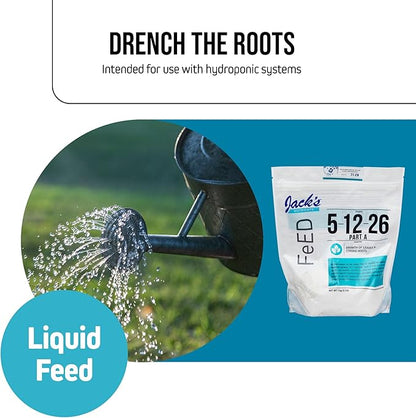 Jack's Classic Nutrients 5-12-26 Part A Water-Soluble Fertilizer for Growth of Leaves and Strong Roots in Plants Grown in Continuous Liquid Feed Programs, 2.2Lbs