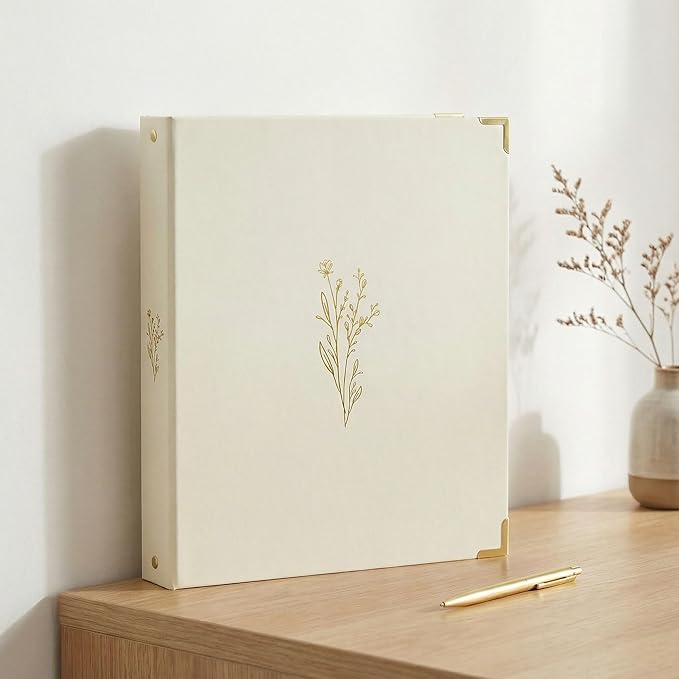 Aesthetic 3 Ring Binder Set of 2 - Sturdy 1 Inch Binder Fits Letter Sized Paper - A Cute Holder for Women or Men with Pocket Easily Organizes Your Paperwork for School, Office or Work