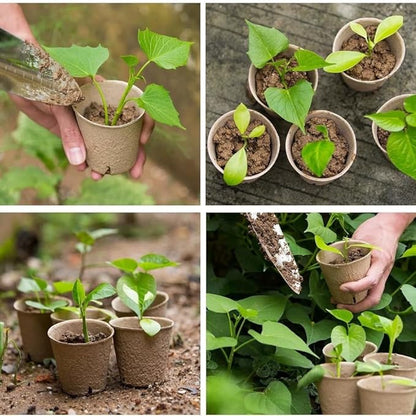 120PCS 3.15 Inch Peat Pots for Seedling, Outdoor Garden Germination Nursery Peat Pots Plants with Bonus 20 Plant Labels