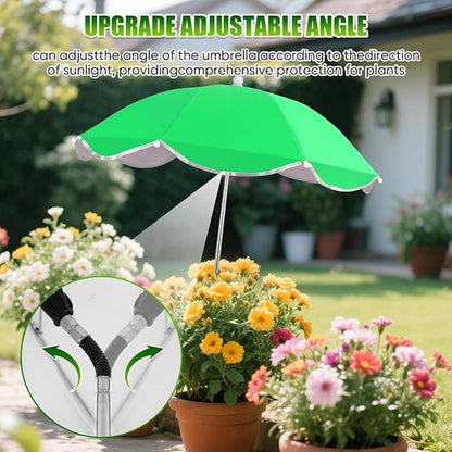 Plant Umbrellas for Outdoor Plants, 25inch Plant Shades for Outdoor Plants with Durable 40'' High M-Shaped Plug for Stronger Wind Resistanc for Plants, Potted Plant, Garden Beds
