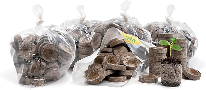 Jiffy Peat Soil Pellets Seed Starter Plugs - for Indoor Seedlings, Plant Starter - 500 Count - Peat