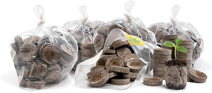 Jiffy Peat Soil Pellets Seed Starter Plugs - for Indoor Seedlings, Plant Starter - 500 Count - Peat