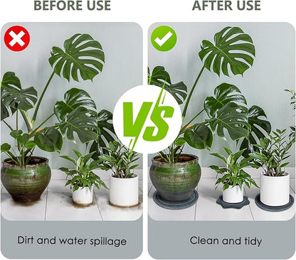 BXI Felt Plant Saucer Mat - 6 Pcs 6 Inch Water Absorbent Planter Coaster, Thick Flower Pot Saucer Pad, Planting Drip Tray for Indoors, Fabric Protective Plate for Tabletop and Floor Surface