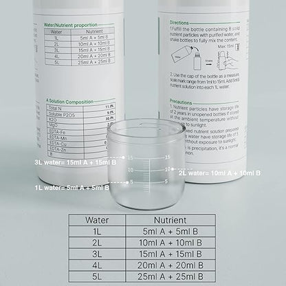 Hydroponic Nutrient Plant Food Supplies - MUFGA Suitable for Both Hydroponics Growing System and Soil Planting, Compatible with All Indoor Herb Garden Plants Accessories
