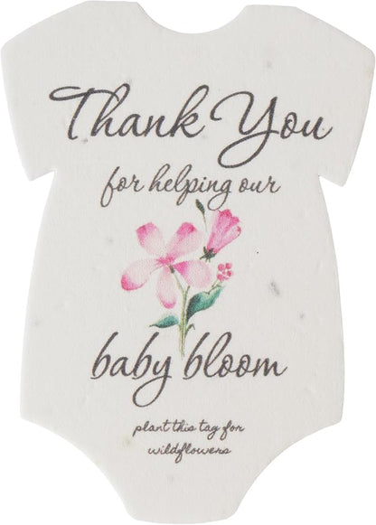 Onesie Seed Paper – 15pcs Pink Plantable Wildflower, Writable & Plantable Gift for Moms, Parents, & Plant Lover, Ideal for Gender Reveal, Baby Shower, Baby’s Birthday, & Other Celebrations