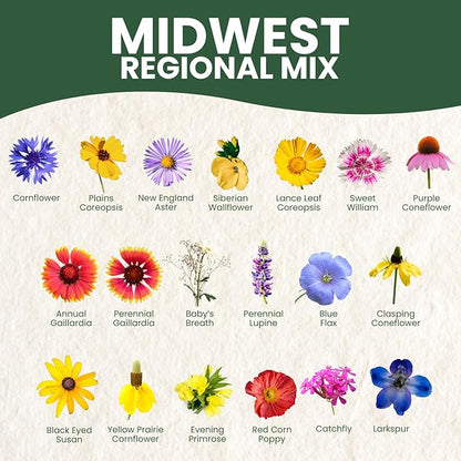Midwest Regional Mix – 56,000 Seeds for Planting – 2026 Season – 4 Ounce Pouch