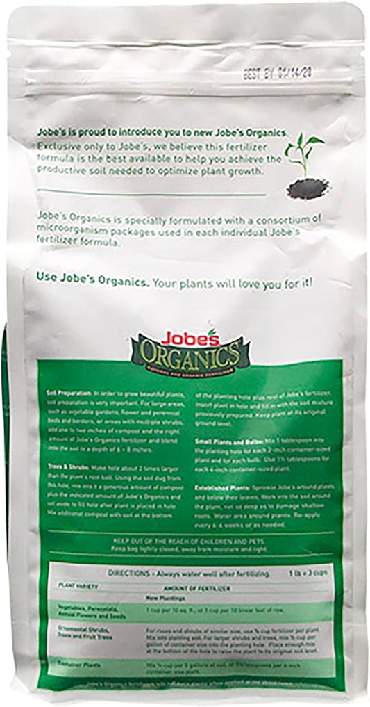Jobe's Organics Granular Fast Start Planting Fertilizer, Organic Fertilizer for Transplants, Seedlings, and New Growth, 4 lbs Bag