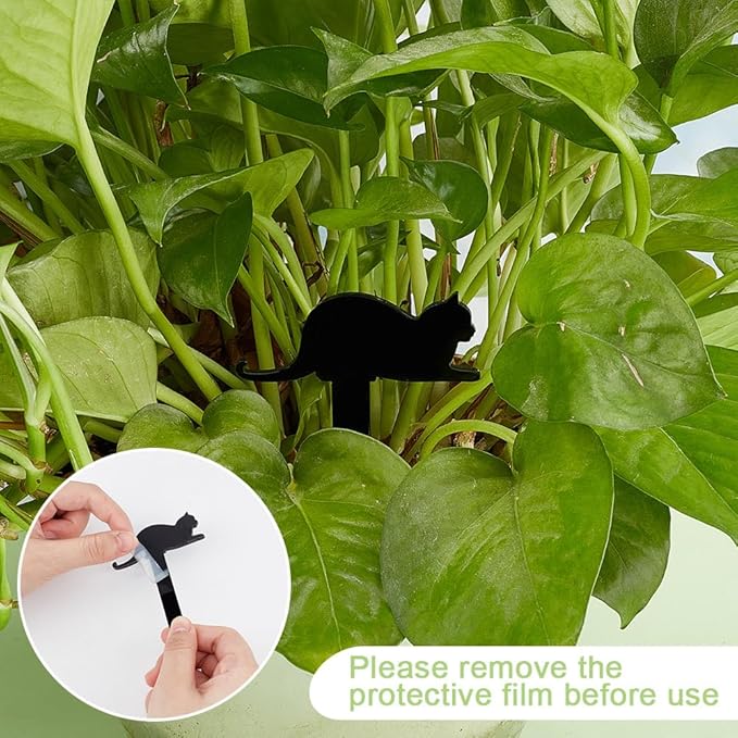 OLYCRAFT 6pcs 6-Style Black Acrylic Cat Plant Decoration Animals Themed Acrylic Stakes Acrylic Plant Label Signs 3.3~4.1 Inch Length for Flower Pot Planter Flowers and Plants Potted