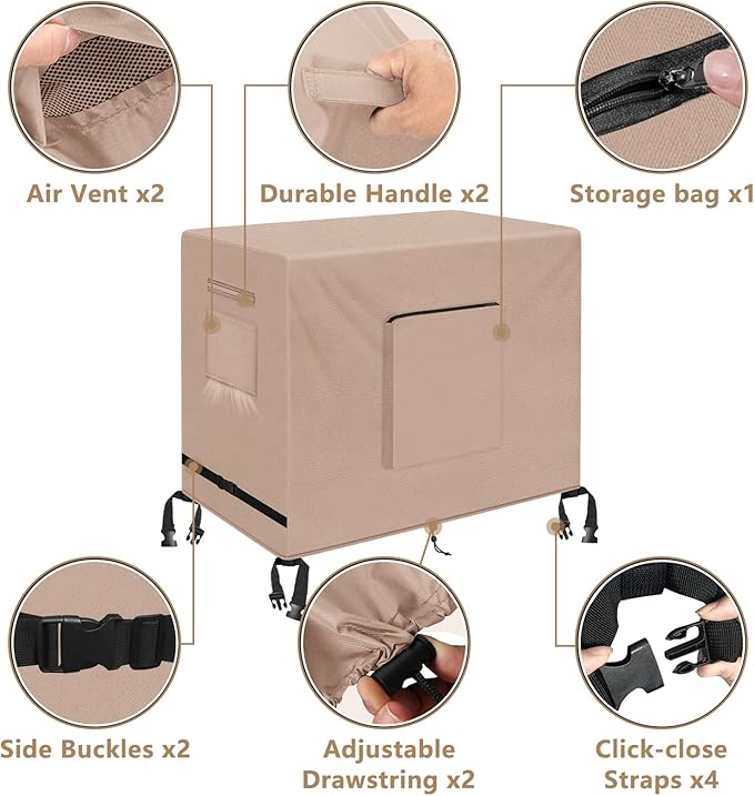 Kovshuiwe Outdoor Table Casing for 36 Inch Keter Unity XL Portable Outdoor Table, Bar Cart Cover for 36 inch Worktable, Waterproof Patio Dining Cart Cover-36"L x 30"W x 35"H, Khaki