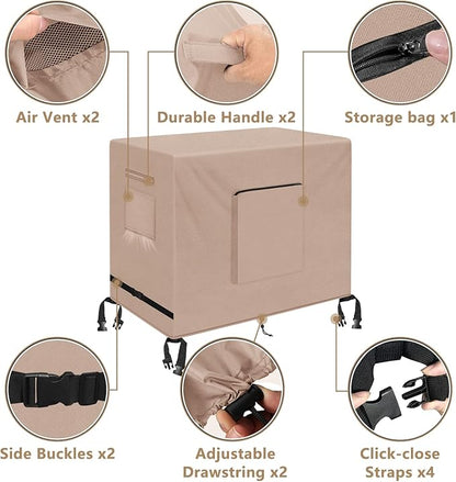 Kovshuiwe Outdoor Table Casing for 33.8 Inch Keter Unity XL Portable Outdoor Table, Bar Cart Cover for 33.8 inch Worktable, Waterproof Patio Dining Cart Cover-33.8" L x 17.3" W x 32" H, Khaki