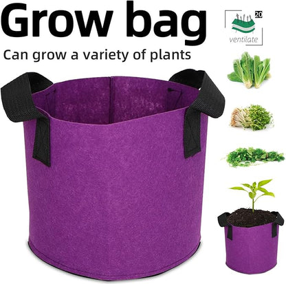 Grow Bags,Growing Pot Bags Garden Grow Bag Indoor Outdoor Fabric Aeration Plant Pot Container Flower Vegetable Pouch (Purple,20Gallon)