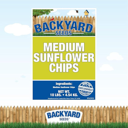 CountryMax Sunflower Chips for Birds 10lbs - Shelled Medium No Waste Bird Seed for Outside Feeders, Small Resealable Bag of Wild Bird Food
