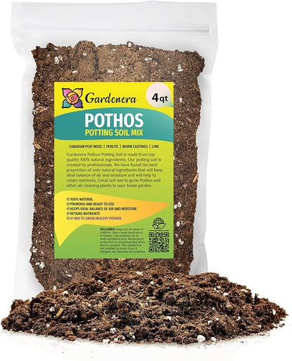 GARDENERA Air-Purifying Plant Potting Mix - 4 Quart - Potting Soil for Pothos, Parlor Palm, and Peace Lily - Made with Natural and Organic Ingredients