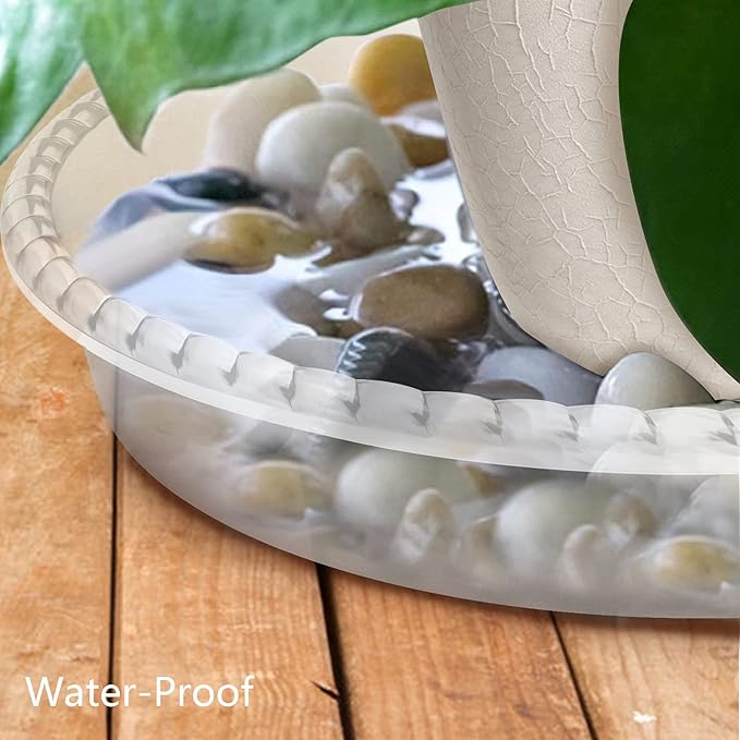 6 Pack Clear Plant Saucer 10 inch, Durable Plastic Plant Trays for Indoor, Round Flower Plant Pot Saucer, Sturdy Plant Water Catcher Tray