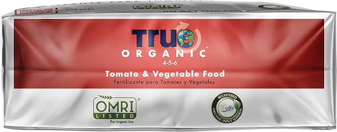 True Organic Tomato & Vegetable Food – Organic Fertilizer for Superior Harvests with 6% Calcium – 12lb Bag Covers 210 sq. ft.