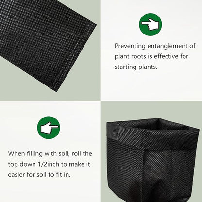 Belit 0.8 Gallon Plant Nursery Bags, 100 Pcs Non-Woven Grow Bags for Vegetable, Flower, Starting saplings
