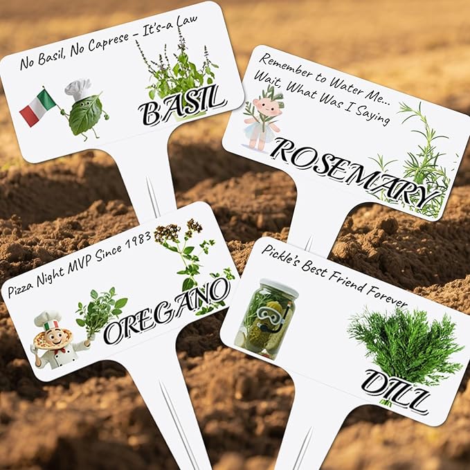 Whimsical Herb Character Garden Markers-13Pcs Garden Labels,Toddler Kids Gardening Set Accessories,Durable Waterproof Signs for Outdoor，Housewarming Gift for Plant Lovers
