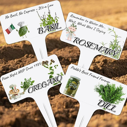 Whimsical Herb Character Garden Markers-13Pcs Garden Labels,Toddler Kids Gardening Set Accessories,Durable Waterproof Signs for Outdoor，Housewarming Gift for Plant Lovers