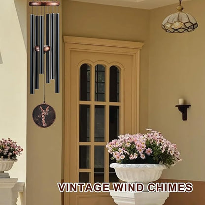 Wind Chimes for Outside, Vintage Angel Deep Tone Wind Chime Outdoor Clearance, Memorial/Festivals/Birthday Gift for Mom Dad Women Grandma, Home Garden Patio Decor (34" Angel)