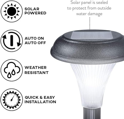 GardenBliss Best Solar Lights for Outdoor Pathway, 10 Brightest Light Set for Walkway, Patio, Path, Lawn, Garden, Yard Decor, Double Waterproof Seal, Large Led Landscape Outside Post Lighting Lamps
