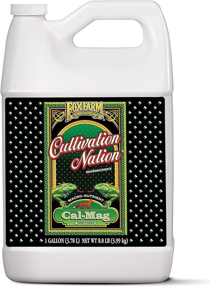 FoxFarm Cultivation Nation Cal-Mag for Plants - Prevent Calcium & Magnesium Deficiency, Blossom End Rot & Tip Burn - OMRI Listed for Organic Gardening - 4-0-0, 3% Calcium, 1% Magnesium - 1-Gallon
