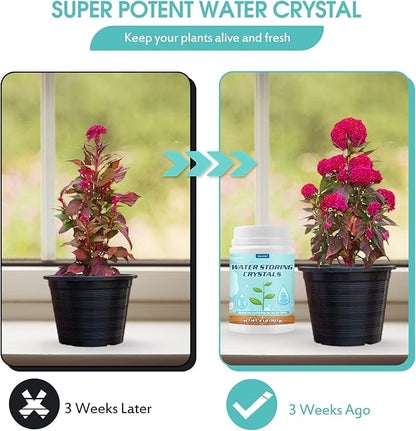 2LB Water Storing Crystals for Plants with Spoon, Water Gel Solves Plant Over-Watering and Drought Problems, Keeps The Soil Moist, Small Water Storing Polymer Crystals for Plants Candle