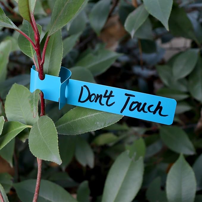 200 Pcs Plant Labels Tags, Plastic Markers Tree Tags for Outdoor, Waterproof Warp Around Hanging Name Tags for Nursery Garden (Blue)