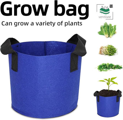 Grow Bags,Growing Pot Bags Garden Grow Bag Indoor Outdoor Fabric Aeration Plant Pot Container Flower Vegetable Pouch (Dark Blue,10Gallon)