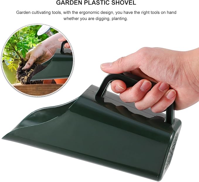 Kisangel Garden Soil Scoop Plastic Bucket Shovel for Potting Succulents Plant Soil Sifting and Transplanting Tool 8.54 Inch