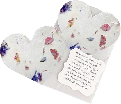 Set of 24 Mixed Heart Seed Paper – Writable & Plantable Wildflower Hearts with Envelopes & Planting Guides, Gift for Moms or Plant Lovers for Mother’s Day, Heart Party Favors for Weddings & Showers