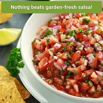 Sow Right Seeds - Salsa Seed Collection for Planting - Jalapeno, Cilantro, Roma Tomato, Tomatillo, and Red Onion - Non-GMO Heirloom Seeds with Instructions to Plant Your Own Home Vegetable Garden