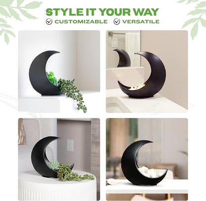 2 Pack - Table Moon Planter Candle Holder - Boho Planters for Indoor Succulents, Air Plants, Faux Plants - Witchy Gifts