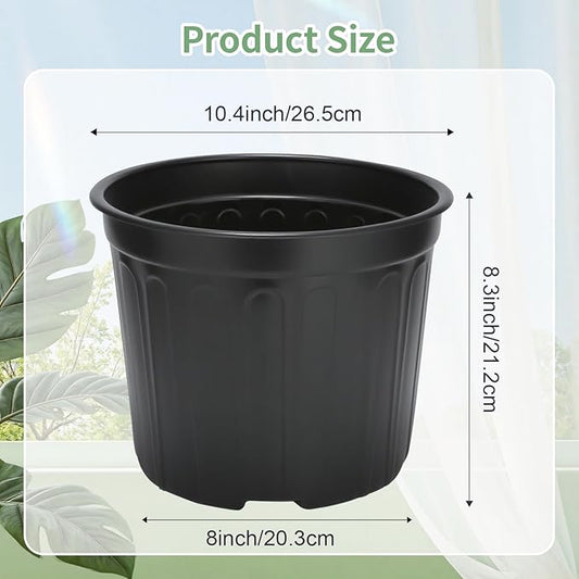 40 Pack 3 Gallon Nursery Plant Pots,10 Inch Plastic Garden Flower Seedling Planter Pot with Drainage Holes for Outdoor Indoor Plants,Gardening Gifts