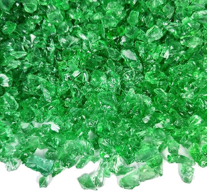 HappyFiller 1.3 LB Crushed Glass Sand Broken Fire Glass Pieces Crush Terrarium Rocks Stones for Fire Pit,Crafts,Resin Arts,Succulents,Vase Fillers,Candle Holder Filler,Light Green